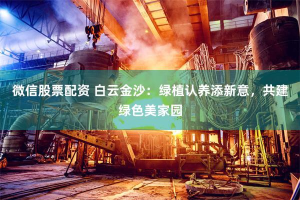 微信股票配资 白云金沙：绿植认养添新意，共建绿色美家园