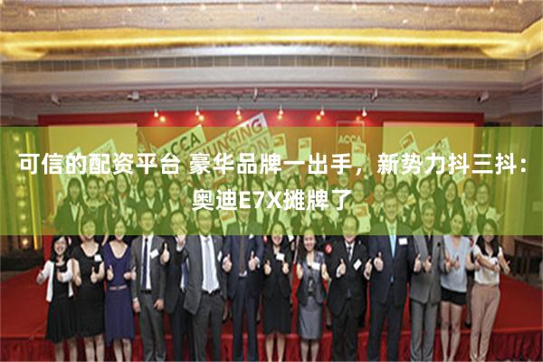 可信的配资平台 豪华品牌一出手，新势力抖三抖：奥迪E7X摊牌了