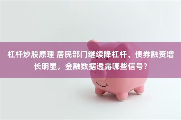 杠杆炒股原理 居民部门继续降杠杆、债券融资增长明显，金融数据透露哪些信号？