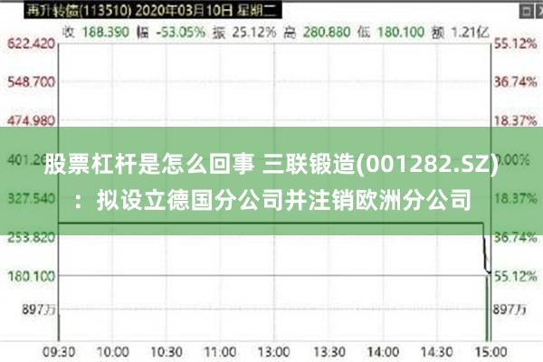 股票杠杆是怎么回事 三联锻造(001282.SZ)：拟设立德国分公司并注销欧洲分公司