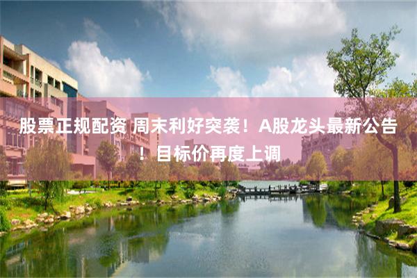 股票正规配资 周末利好突袭！A股龙头最新公告！目标价再度上调