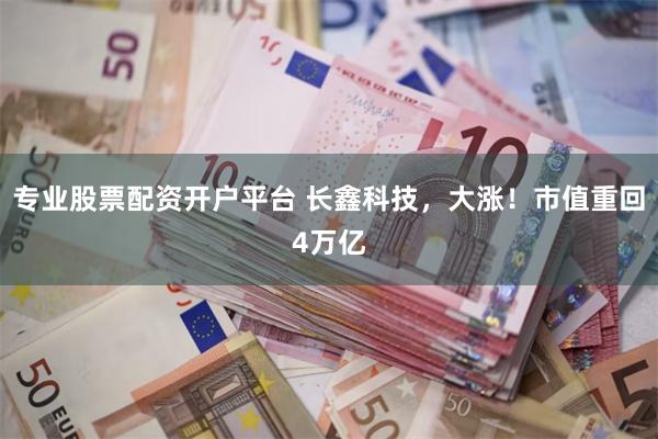 专业股票配资开户平台 长鑫科技，大涨！市值重回4万亿