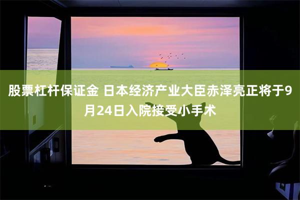 股票杠杆保证金 日本经济产业大臣赤泽亮正将于9月24日入院接受小手术
